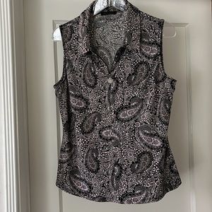 Tommy Hilfiger Sleeveless Collared Top with zipper - Size Medium